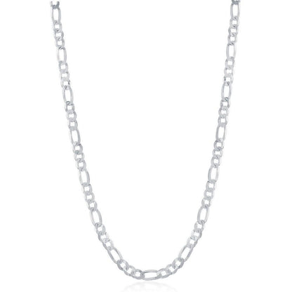 Sterling Silver 3.3mm Figaro Chain - Rhodium Plated - Johnny Dang & Co