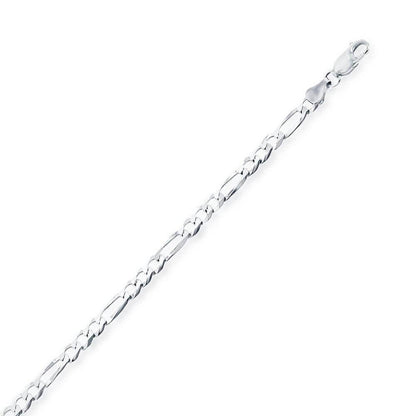 Sterling Silver 3.3mm Figaro Chain - Rhodium Plated - Johnny Dang & Co