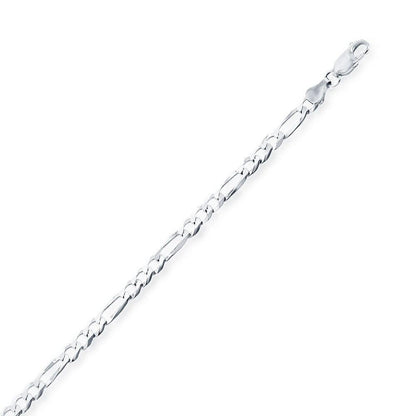 Sterling Silver 3.3mm Figaro Chain - Rhodium Plated - Johnny Dang & Co
