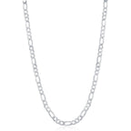 Sterling Silver 3.3mm Figaro Chain - Rhodium Plated - Johnny Dang & Co