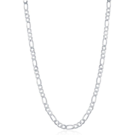Sterling Silver 3.3mm Figaro Chain - Rhodium Plated - Johnny Dang & Co