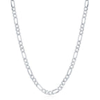 Sterling Silver 4.2mm Figaro Chain - Rhodium Plated - Johnny Dang & Co