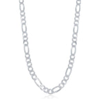 Sterling Silver 5.8mm Figaro Chain - Rhodium Plated - Johnny Dang & Co