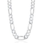Sterling Silver 13.3mm Figaro Chain - Rhodium Plated - Johnny Dang & Co