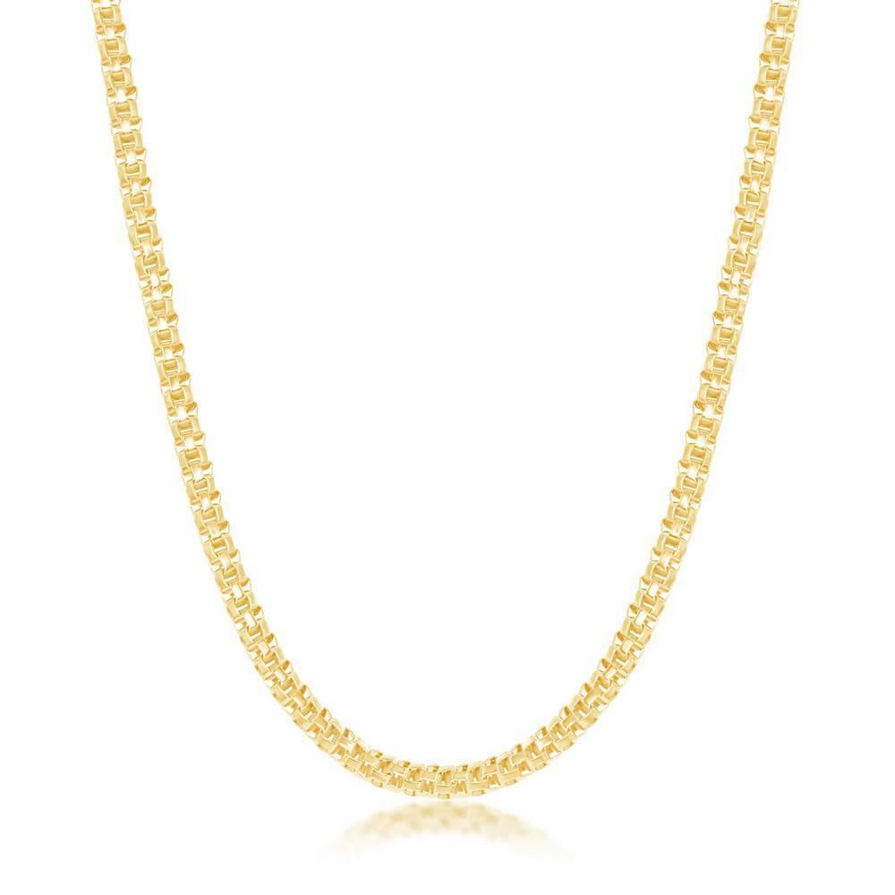 Sterling Silver 3mm Round Coriana Chain - Gold Plated - Johnny Dang & Co