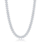 Sterling Silver 6mm Barrel CZ Chain - Rhodium Plated - Johnny Dang & Co