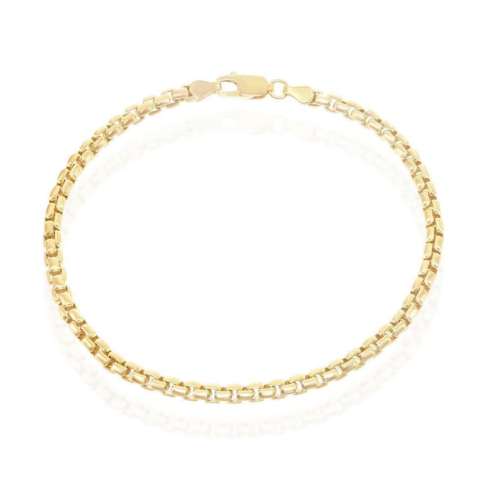 Sterling Silver 3mm Round Box Chain - Gold Plated - Johnny Dang & Co