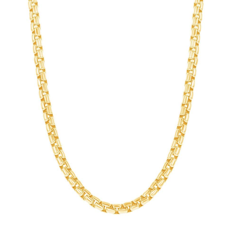 10K Yellow Gold 3.5mm Venetian Round Box Chain 18", 20", 22", 24" - Johnny Dang & Co