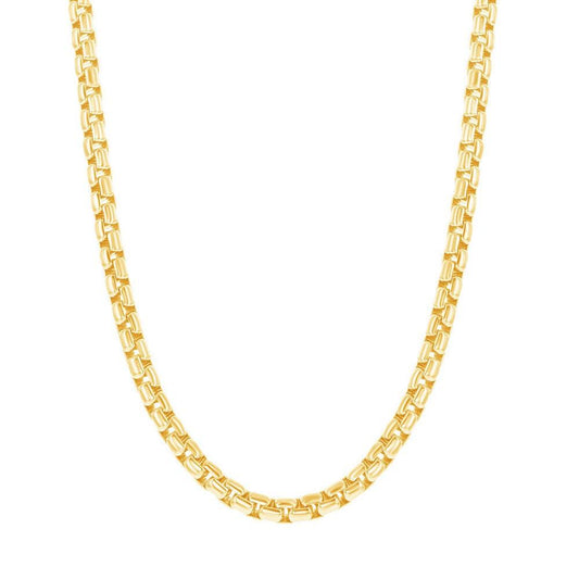 14K Yellow Gold 2.5mm Venetian Round Box Chain 18", 20", 22", 24" - Johnny Dang & Co