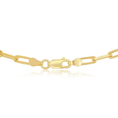 Sterling Silver 3.2mm Paper Clip Chain - Gold Plated - Johnny Dang & Co