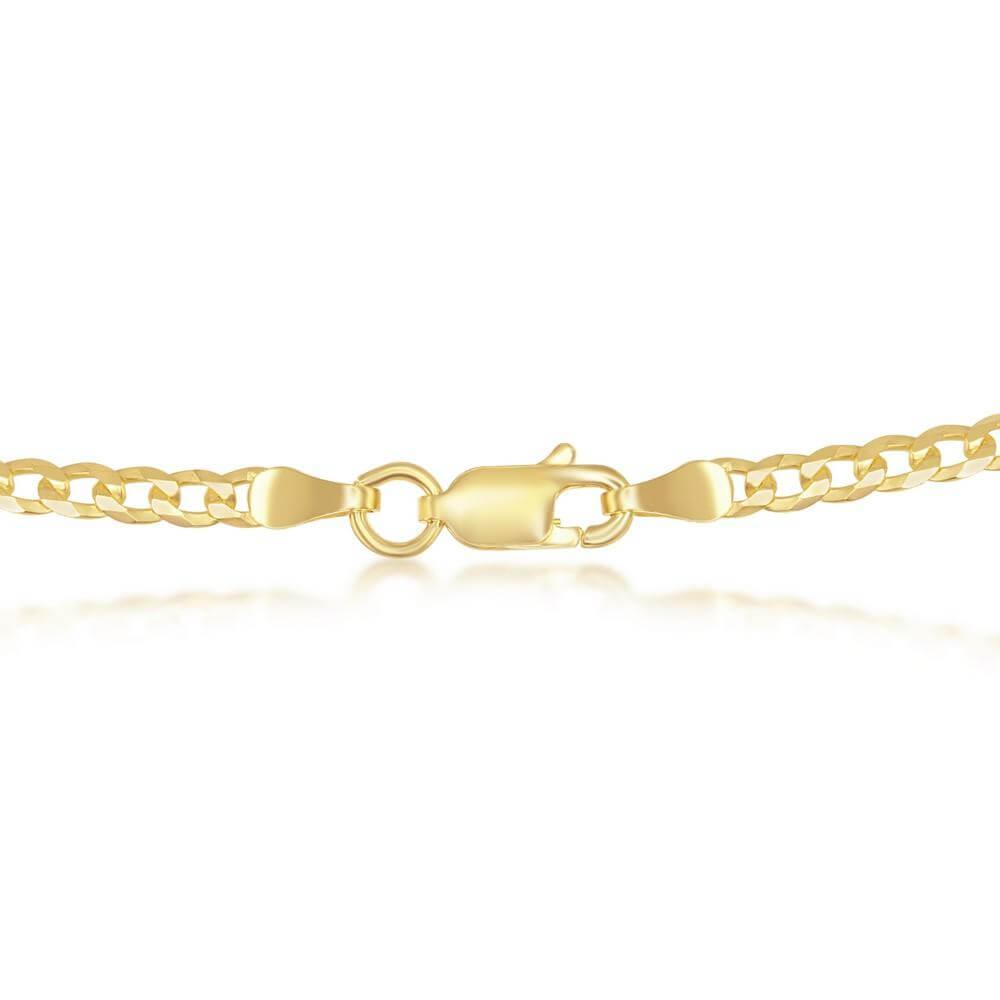 Sterling Silver 3mm Cuban Chain - Gold Plated - Johnny Dang & Co