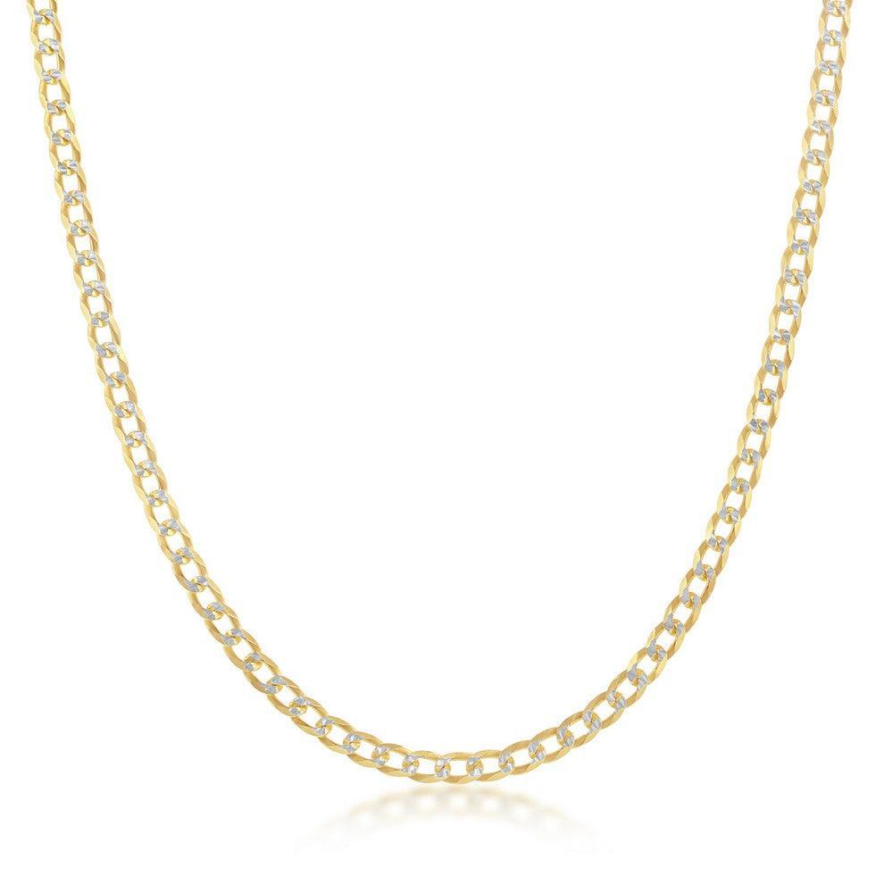 Sterling Silver 3mm Pave Cuban Chain - Gold Plated - Johnny Dang & Co