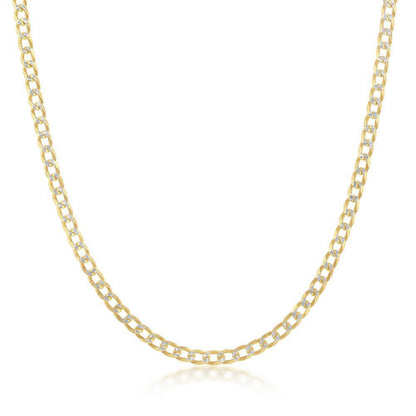 Sterling Silver 3mm Pave Cuban Chain - Gold Plated - Johnny Dang & Co