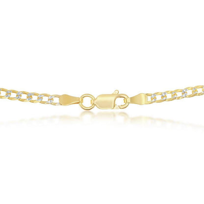 Sterling Silver 3mm Pave Cuban Chain - Gold Plated - Johnny Dang & Co