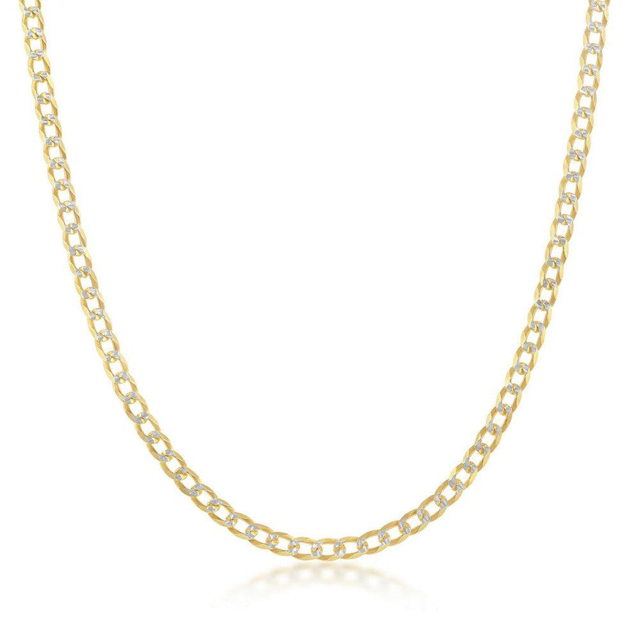 Sterling Silver 3mm Pave Cuban Chain - Gold Plated - Johnny Dang & Co