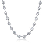 Sterling Silver 6mm Puffed Marina Chain - Rhodium Plated - Johnny Dang & Co