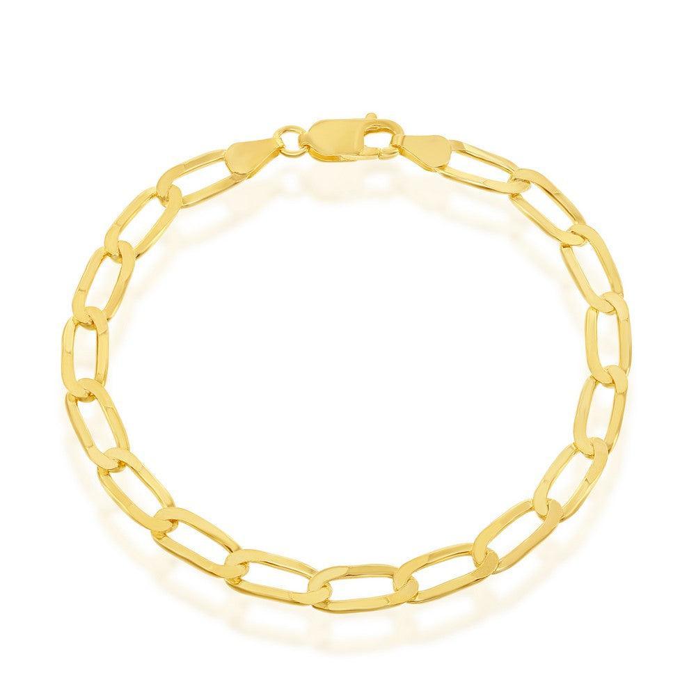 Sterling Silver 6MM Flat Paperclip Chain - Gold Plated 16" - Johnny Dang & Co