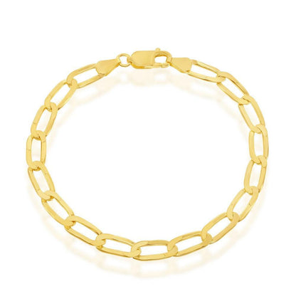 Sterling Silver 6MM Flat Paperclip Chain - Gold Plated 16" - Johnny Dang & Co