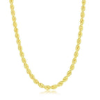 Sterling Silver 4.5mm Loose Rope Chain - Gold Plated - Johnny Dang & Co