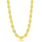 Sterling Silver 9.5mm Loose Rope With CZ Statement Lock Necklace 22" - Johnny Dang & Co