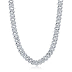 Sterling Silver 9mm Micro Pave Monaco Chain - Johnny Dang & Co