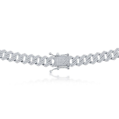 Sterling Silver 8mm Micro Pave Monaco Chain - Johnny Dang & Co