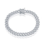 Sterling Silver 9mm Micro Pave Monaco Chain - Johnny Dang & Co