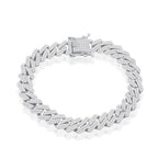 Italian Sterling Silver 10mm Micro Pave Monaco Bracelet - Gold Plated - Johnny Dang & Co