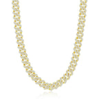 Italian Sterling Silver 8mm Micro Pave Monaco Chain - Gold Plated 20" 22" 24" - Johnny Dang & Co