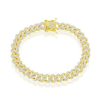 Sterling Silver 8mm Micro Pave Monaco Chain - Gold Plated - Johnny Dang & Co