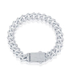 Sterling Silver 9mm Monaco Chain w/Micro Pave CZ Lock - Johnny Dang & Co