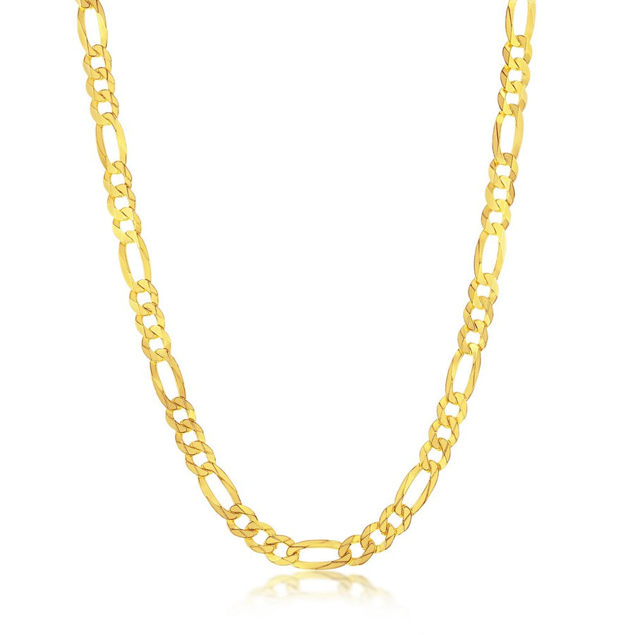 Silver 5mm Figaro Chain Gold Plated 18