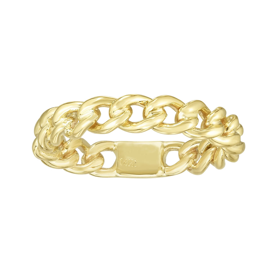 14kt Gold Size-7 Yellow Finish Polished Ring