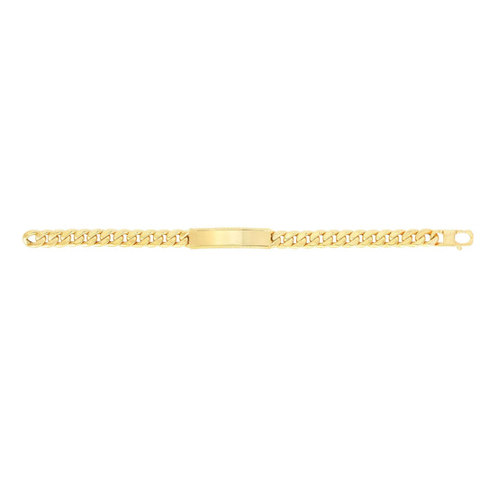 14kt Gold 8 inches Yellow Finish 9.5x47mm(CE).8.4mm(Ch) Polished ID Bracelet with Lobster Clasp - Johnny Dang & Co