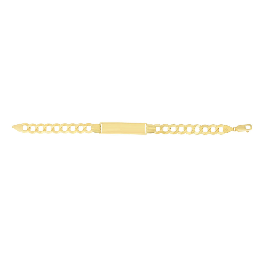 14kt Gold 8.5 inches Yellow Finish 10.7x45.3mm(CE),9.85mm(Ch) Polished Curb ID Bracelet with Lobster Clasp