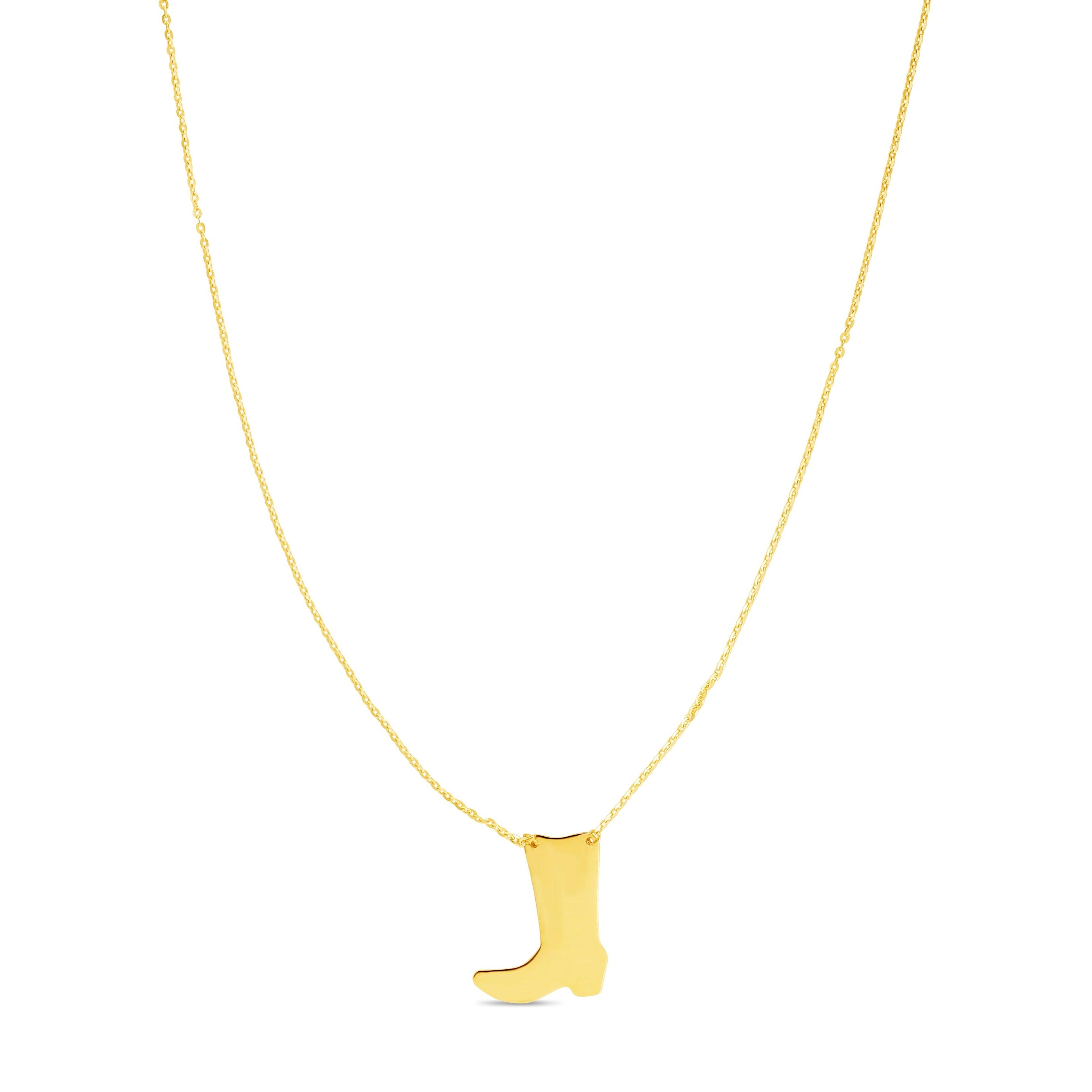 14K Gold Cowboy Boot Necklace - Johnny Dang & Co