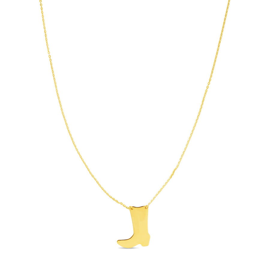 14K Gold Cowboy Boot Necklace