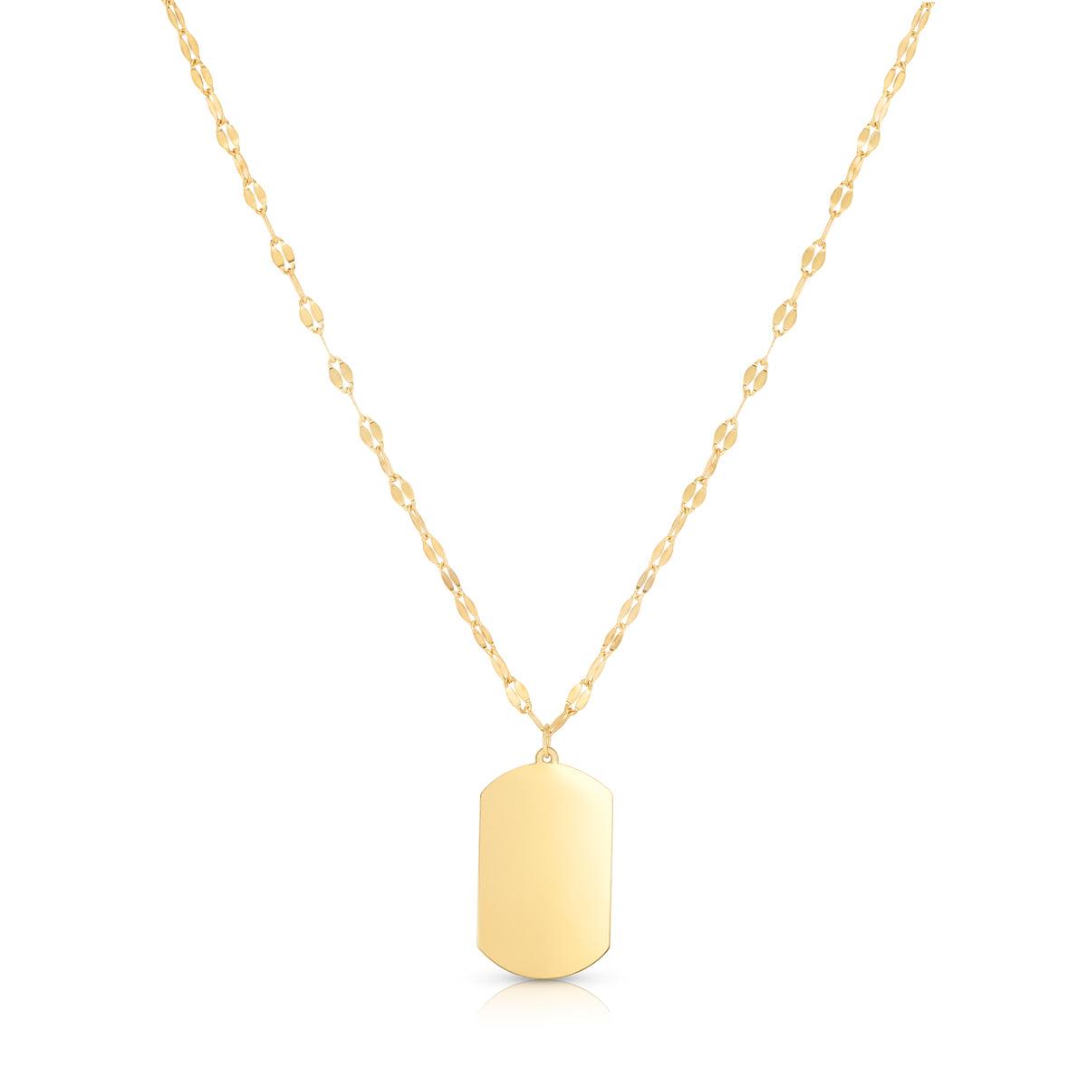 14K Gold Tag with Mirror Chain - Johnny Dang & Co