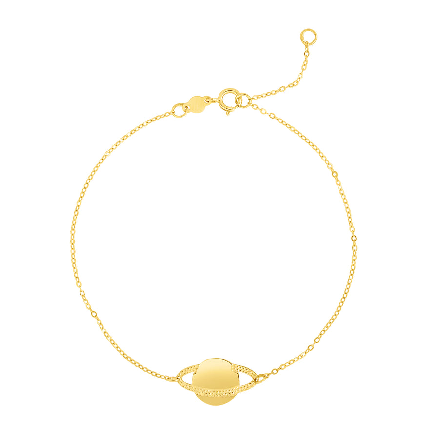 14K Gold Saturn Bracelet