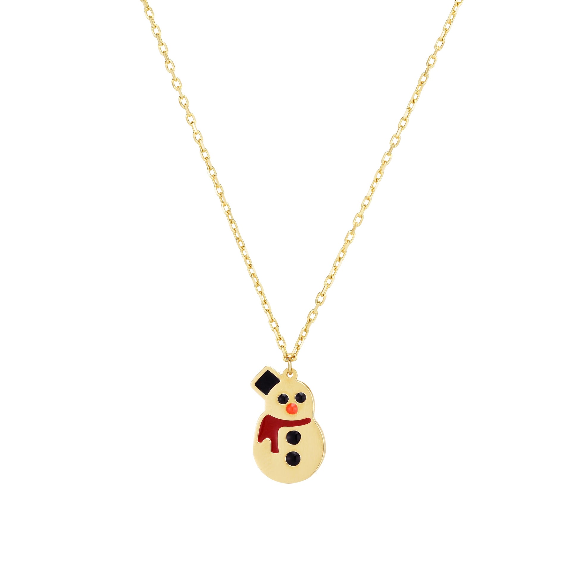 14K Gold Frosty the Snowman Necklace - Johnny Dang & Co