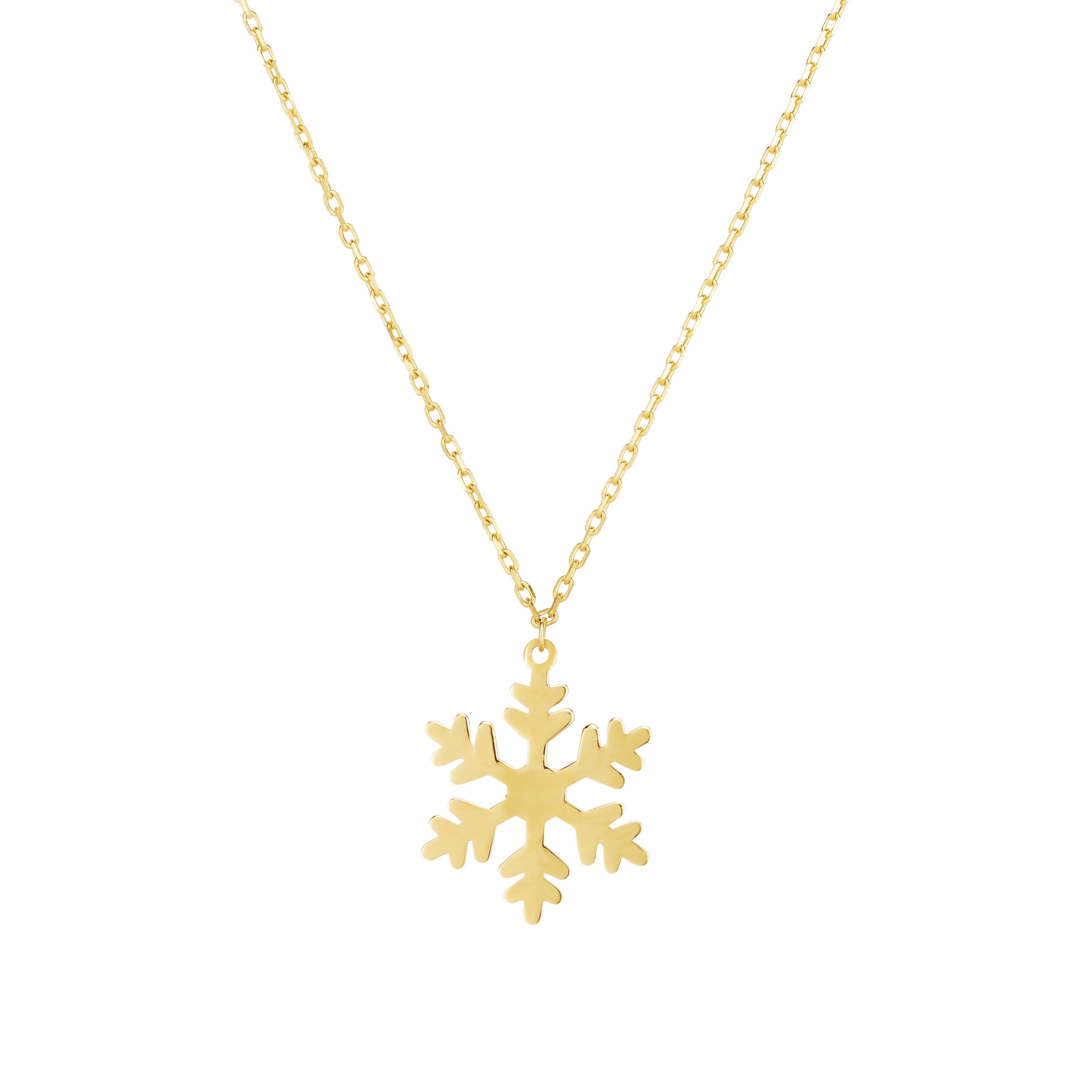 14K Gold Snowflake Necklace - Johnny Dang & Co