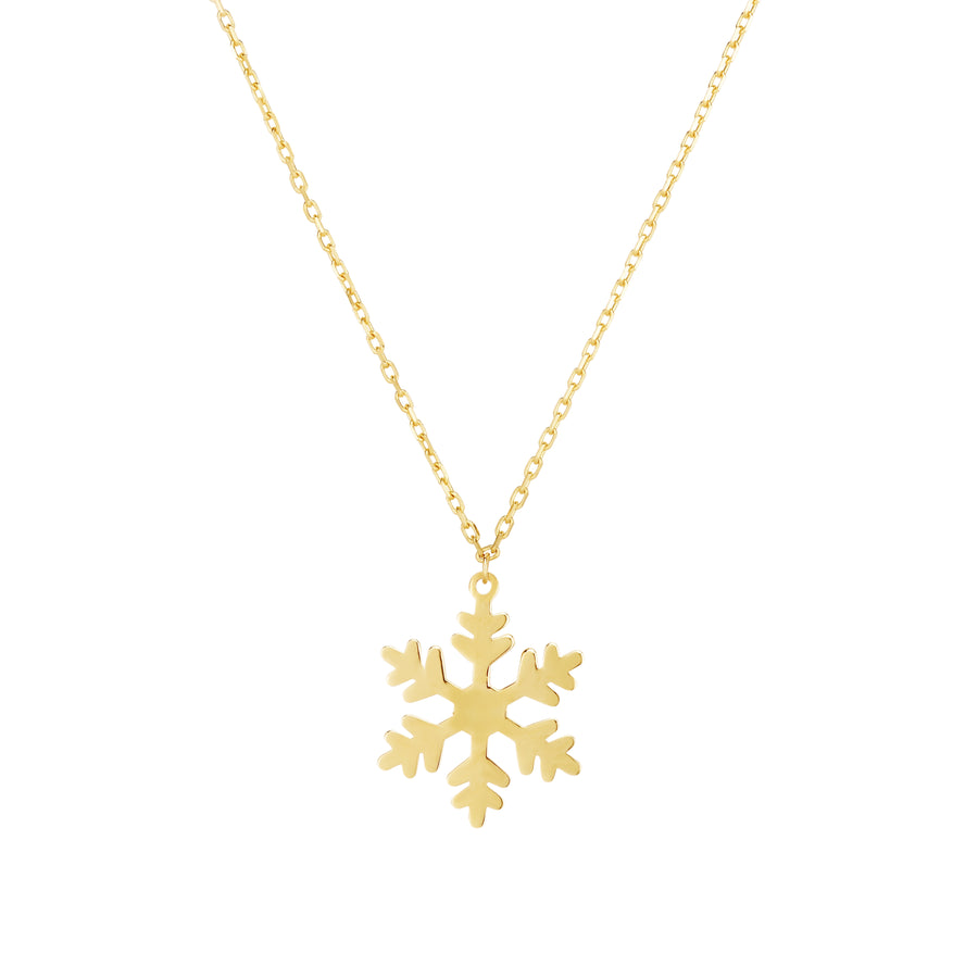 14K Gold Snowflake Necklace