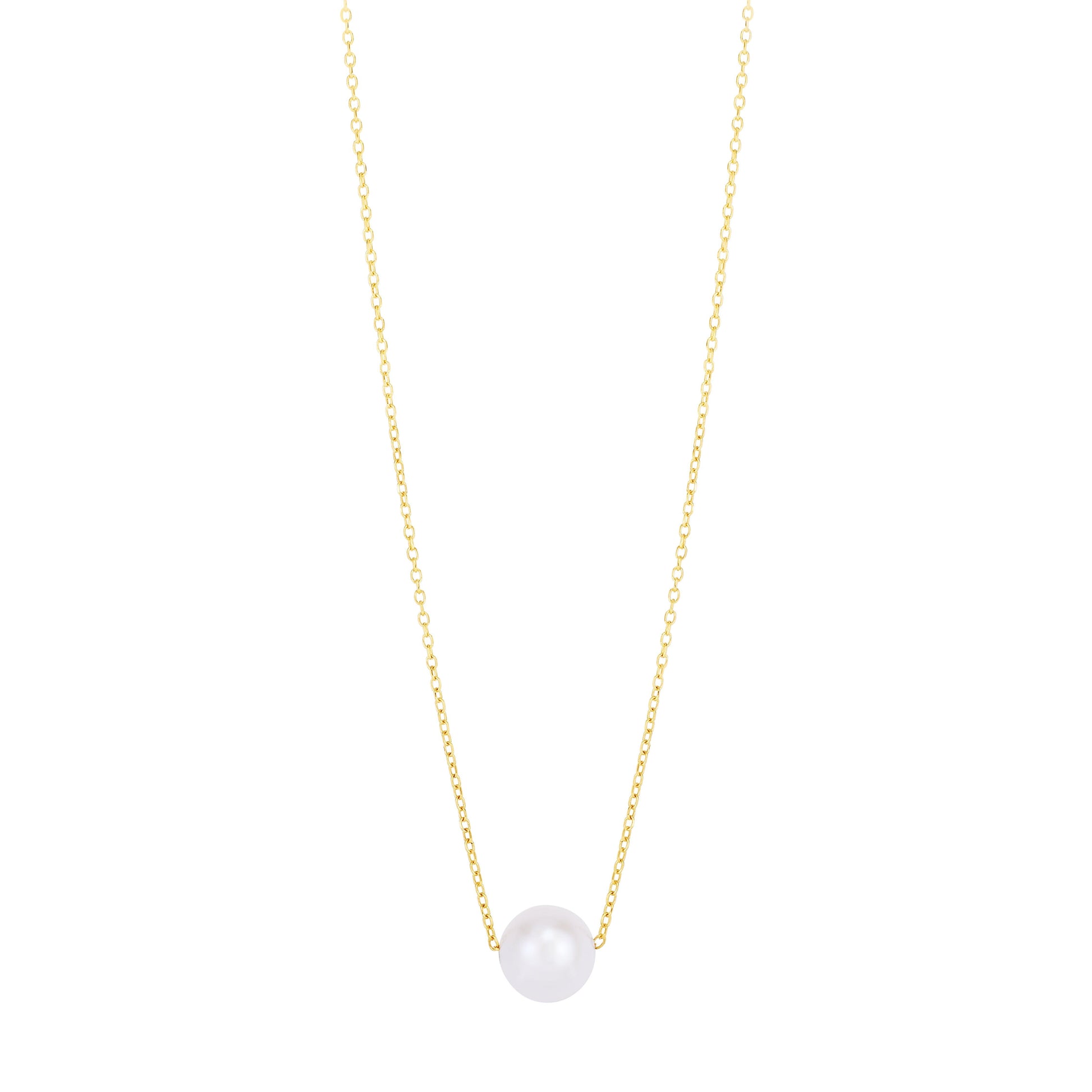14K Pearl Necklace Solitaire - Johnny Dang & Co
