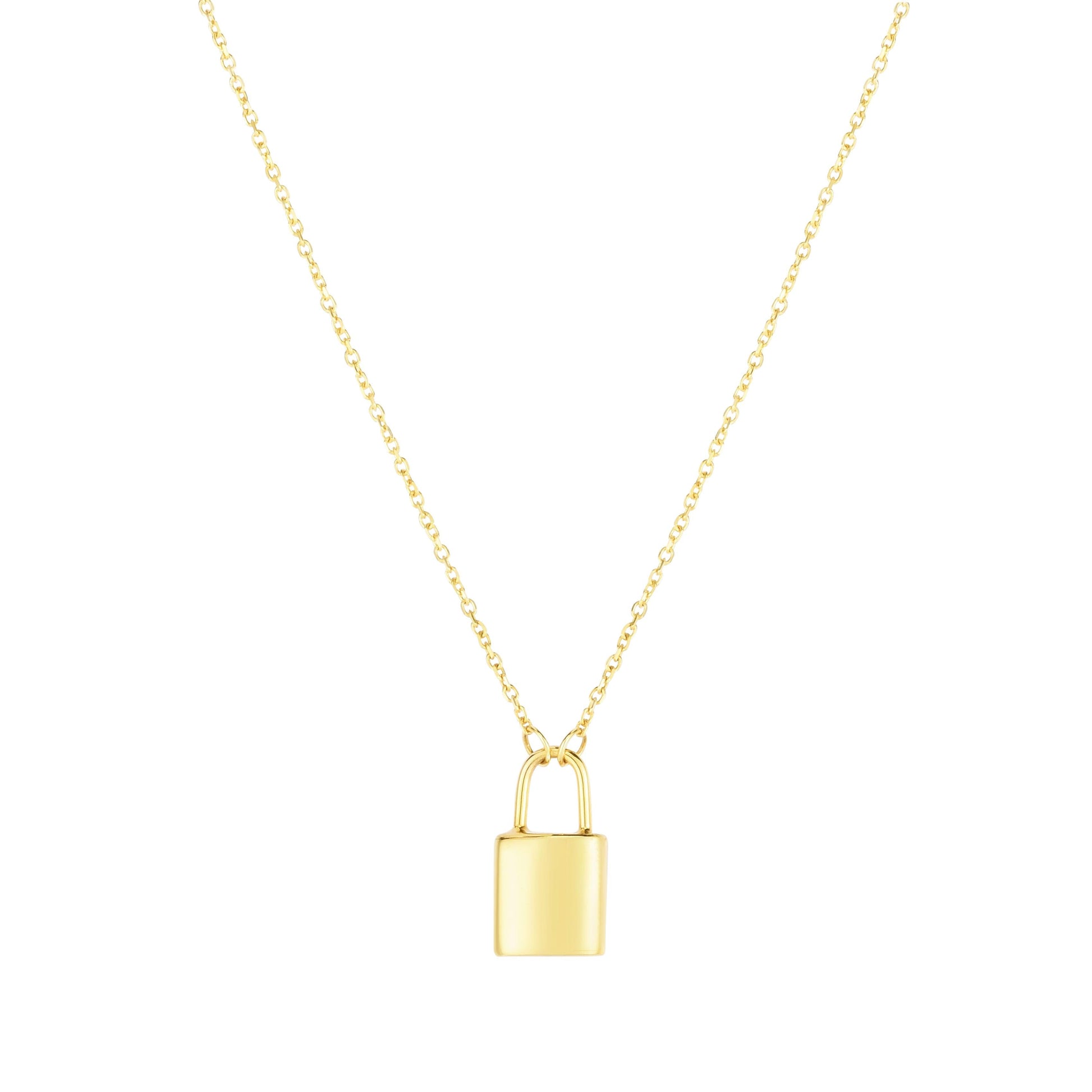 14K Lock Necklace - Johnny Dang & Co