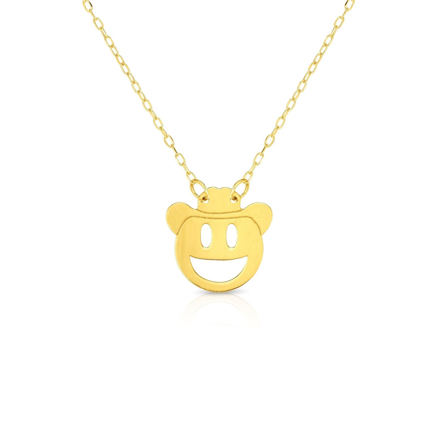 14K Gold Cowboy Emoji Charm Style Choker Necklace - Johnny Dang & Co