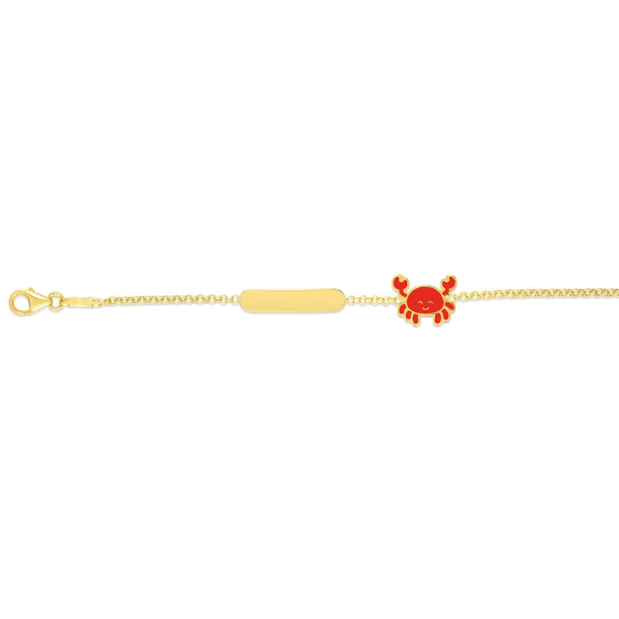 Kids 14kt Gold 6 inches Yellow Finish Enamel Bracelet with Lobster Clasp