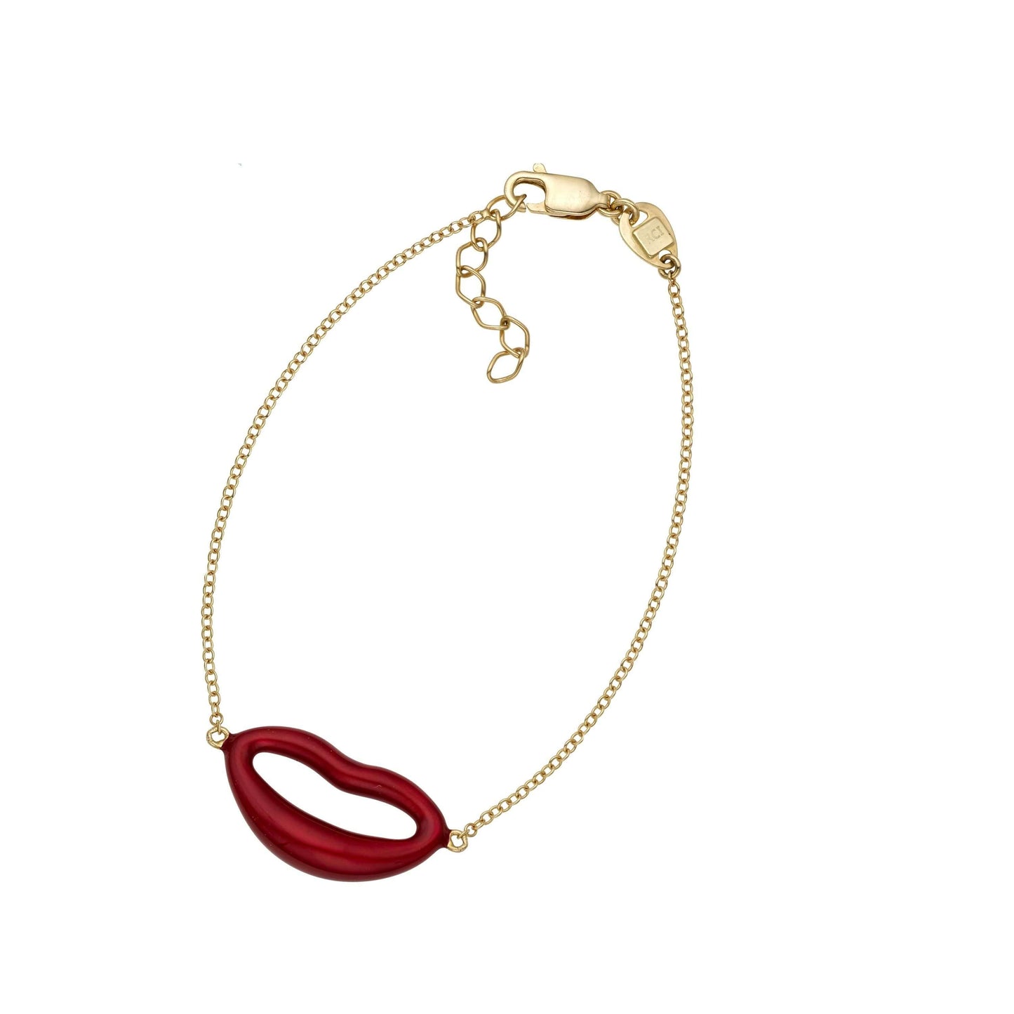 14kt Gold 7 inches Yellow Finish 12.5mm Polished Extendable Lips Bracelet with Lobster Clasp - Johnny Dang & Co