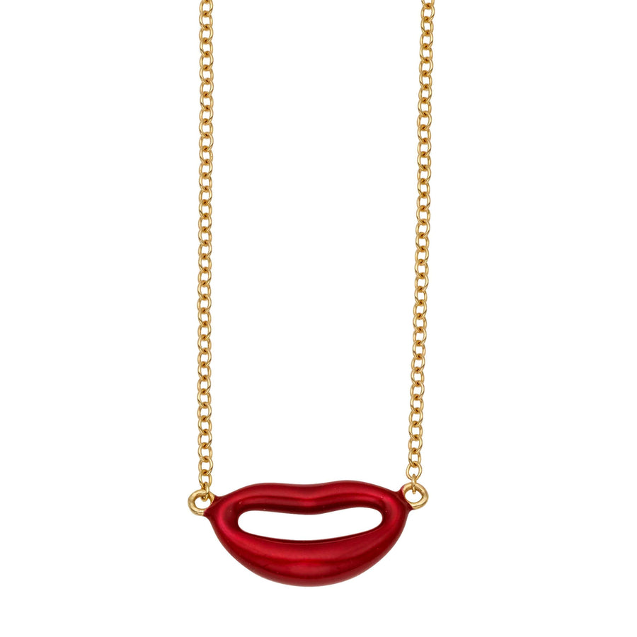 14kt Gold 18 inches Yellow Finish 8.3x19mm(CE)+1.3mm(Ch) Polished Extendable Lips Necklace with Lobster Clasp