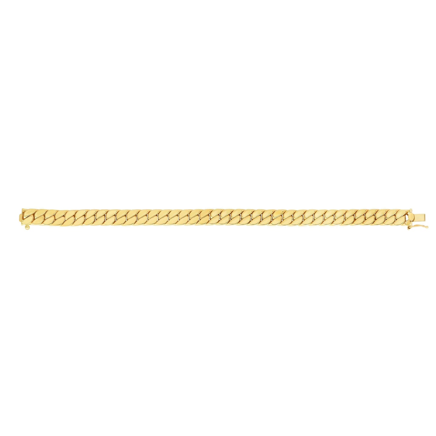 14kt Gold 8 inches Yellow Finish 8mm Polished Miami Cuban Bracelet with Box+Figure 8 Clasp - Johnny Dang & Co