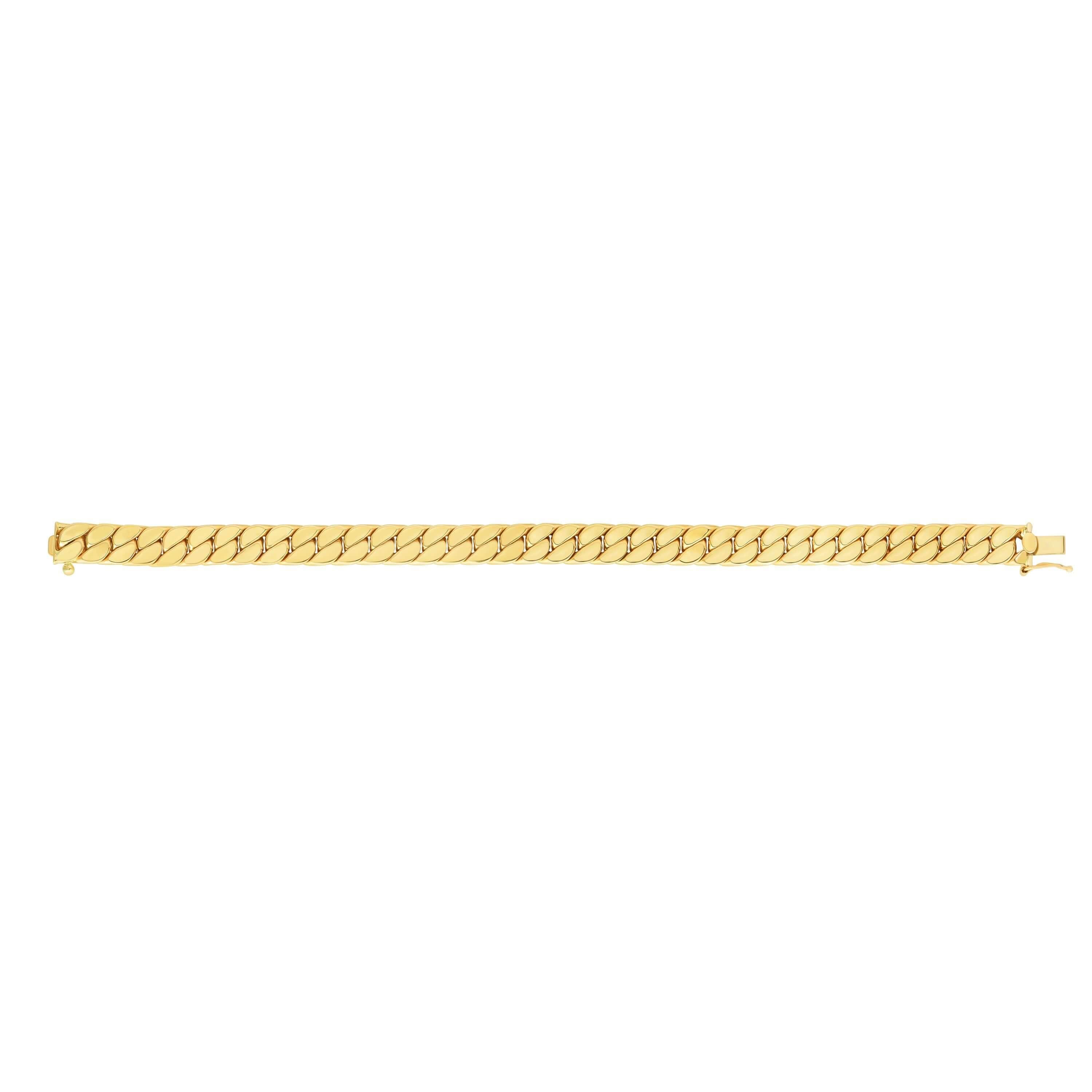 14kt Gold 8 inches Yellow Finish 8mm Polished Miami Cuban Bracelet with Box+Figure 8 Clasp - Johnny Dang & Co